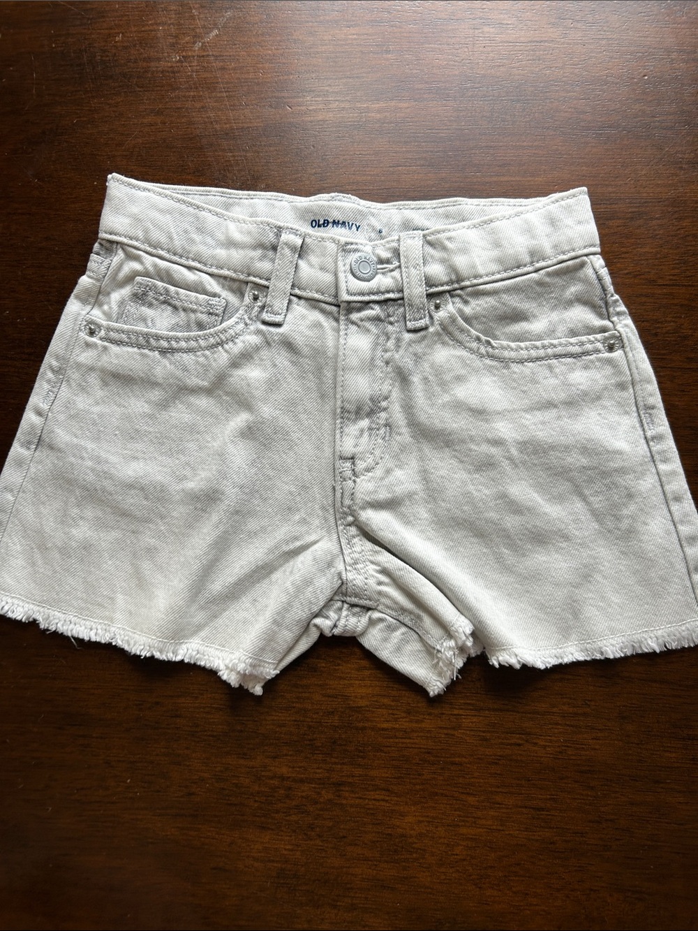 Girls Old Navy Stone Wash Frayed Hem Denim Shorts